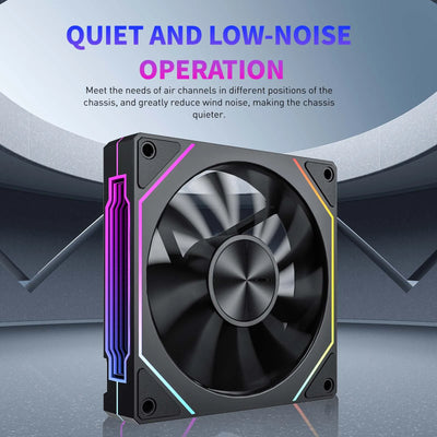 LDPCSJ OEM PRISM 5 PRO Computer Chassis Fan 12cm ARGB 4 Pin PWM Quiet Cooling Fan 12V Large Air Volume 45.2CFM/800-1600RPM