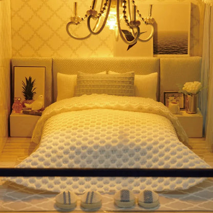 DIY Doll House Miniature Dollhouse With Furnitures Wooden House Miniaturas Toys For Children New Year Christmas Gift A by Smarsty