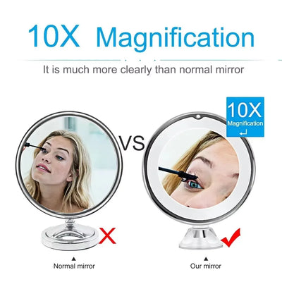 Flexible LED Lighted 10x Magnifying Makeup Mirror - Smarsty