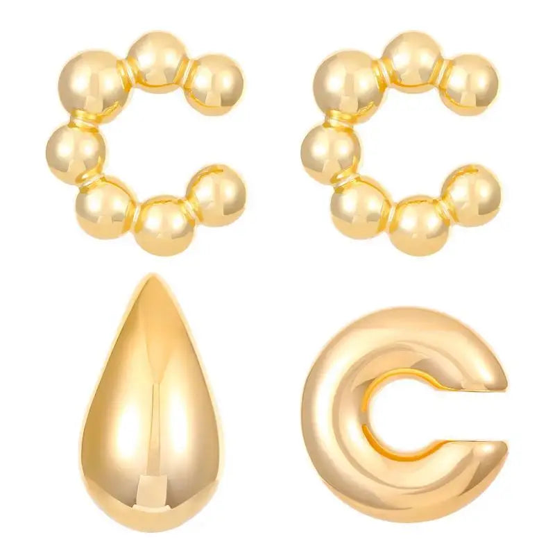 Trendy Vintage Geometric Clip Earrings for No Piercing Style - Smarsty