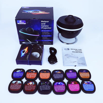 Newest Meteor 13 in 1 Ultra Clear Galaxy Projector Ultra Clear Night Light Lamp Rotary Space Ball Planetarium Projector Lights - Smarsty