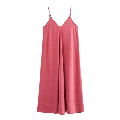 MUJER Black Slip Long Dresses for Women Red Draped Summer Dress Woman 2025 Sexy Backless Maxi Dress Women Summer Beach Dresses - Smarsty