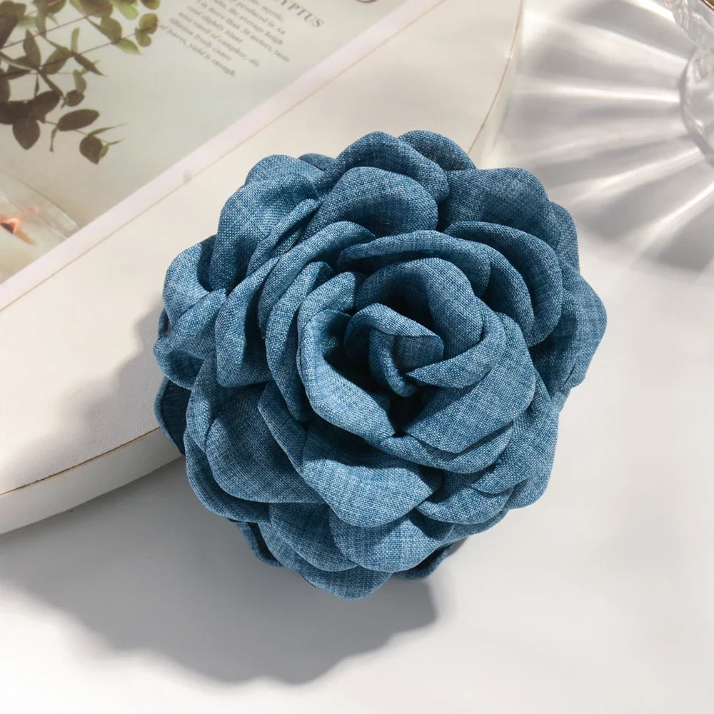 16 Color Rose Flower Hair Claw Clips Medium Secure Grip - Smarsty