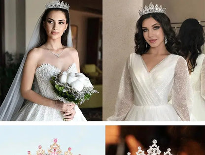 Girls Princess Crown Crystal Tiara for Dance Performance - Smarsty
