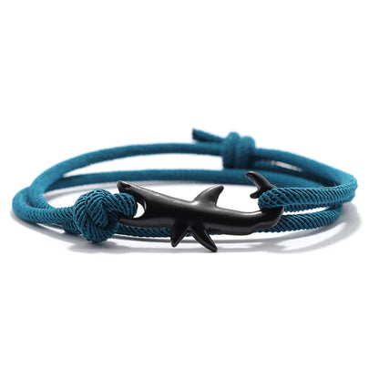 Men’s Adjustable Shark Bracelet Double Layer Rope Strand - Smarsty