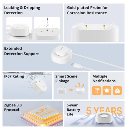 Sonoff SNZB-05P Zigbee Water Leak Detector With Remote Control - Smarsty