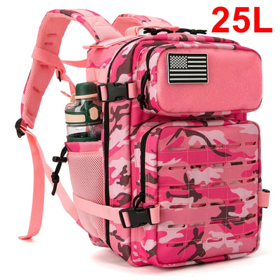 25L/45L Tactical Backpack for Men and Women Outdoor Survival Bug Out Bag Small School Rucksack Hking with Bottle Holder - Smarsty