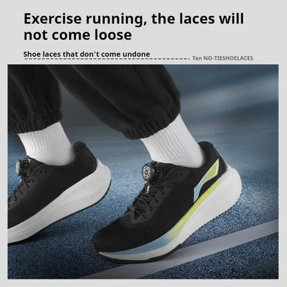 easy installation Automatic Shoelaces Without ties Black white Swivel Buckle Laces Thick Rope Sneakers Shoelace Shoe Accessories - Smarsty