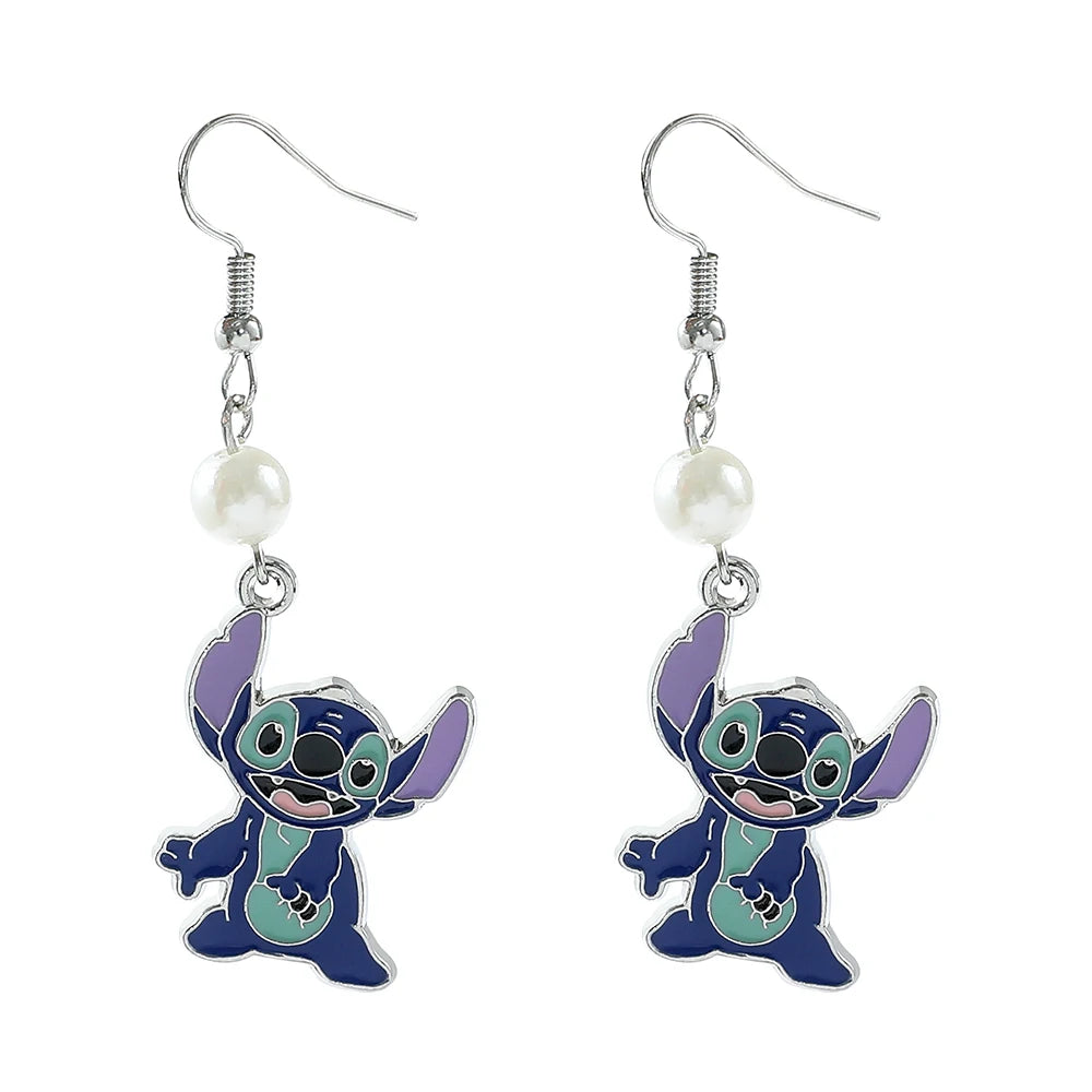 Cute Disney Stitch Flower Stud Earrings for Women and Girls - Smarsty