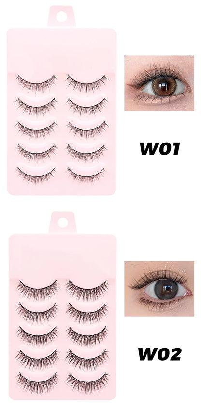 DINGSEN 5 Pairs Soft Natural Long False Eyelashes - Smarsty