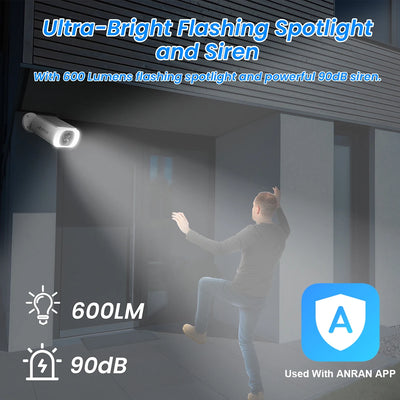 ANRAN 2/3/4 PCS Outdoor Wireless WIFI Camera 2.4G 3MP Battery Solar Security Camera Floodlight Color Night Vision Local Alarm - Smarsty