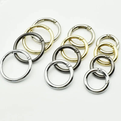 6Pcs/lot Metal Spring Gate O Ring Bag Buckle Metal Clasps Carabiner Snap Hook Spring Keyring DIY Bag Luggage Jewelry Accessories - Smarsty