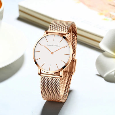 Rose Gold Women's Bracelet Watch with Japan Quartz Movement - Smarsty