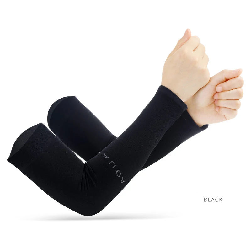 Anti UV Arm Covers Fingerless Gloves Cooling Elastic Sleeves - Smarsty
