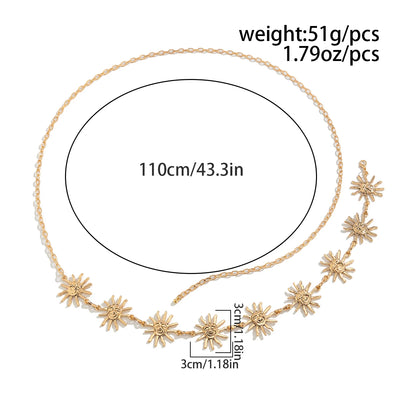KunJoe Boho Golden Sun Belly Chain for Women - Smarsty