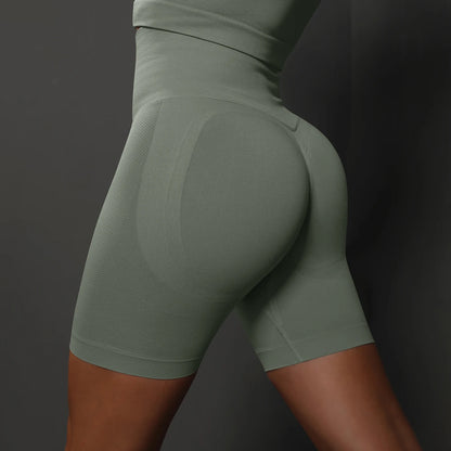 Yoga Shorts Women Sports Shorts Seamless Gym Workout Shorts High Waist Push Up Fitness Sports Shorts Cycling Shorts - Smarsty