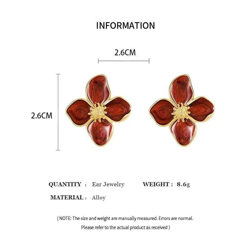 Vintage Sweet Flower Stud Earrings For Women Bridal - Smarsty