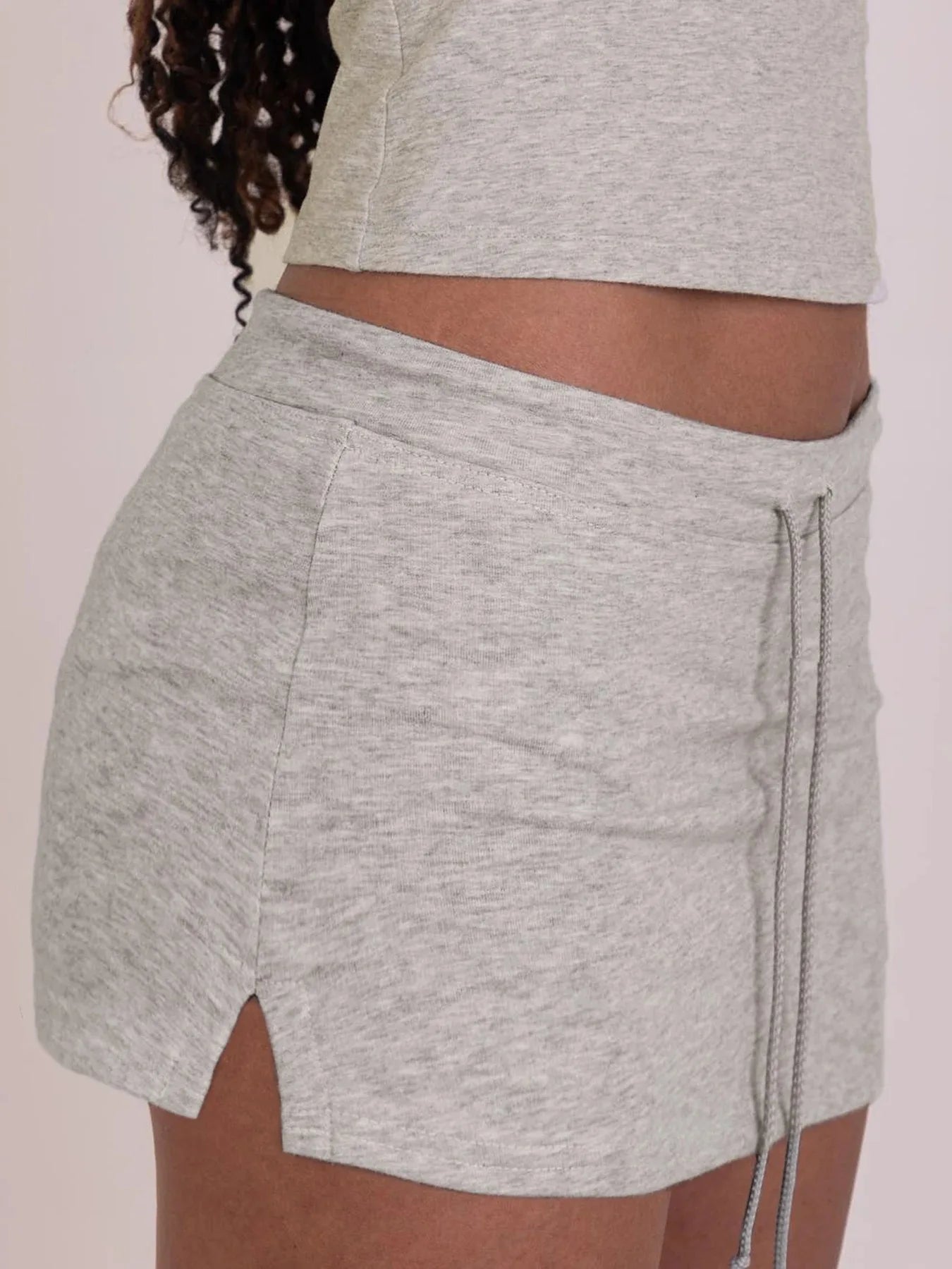 Solid Lace-up Mini Skirts Sexy American Retro Basic Vintage Casual Short Bottoms Basic Casual A-Line Knit Clothing - Smarsty