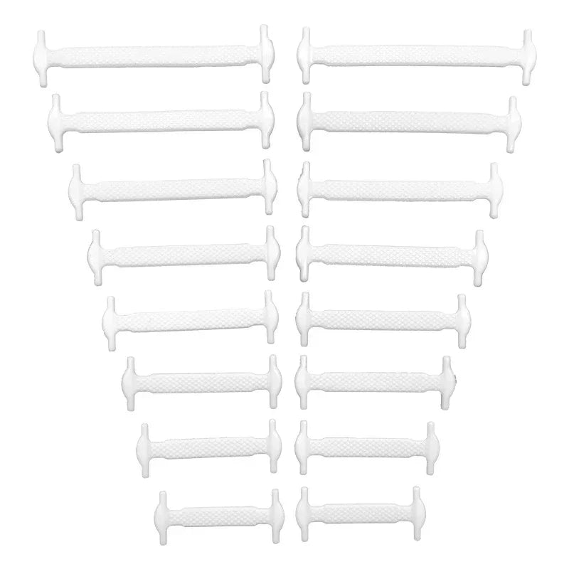 16pcs Silicone Shoelaces No Tie Shoelaces Without Ties Elastic Lace Shoelace Kids Adult Creative Lazy Silicone Laces Rubber Lace - Smarsty