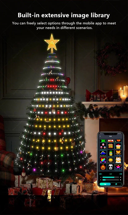 Smart Christmas Tree Lights with Remote & App Control 400 RGB LED Beads Music Sync Timer for Festive Holiday Christmas Decor