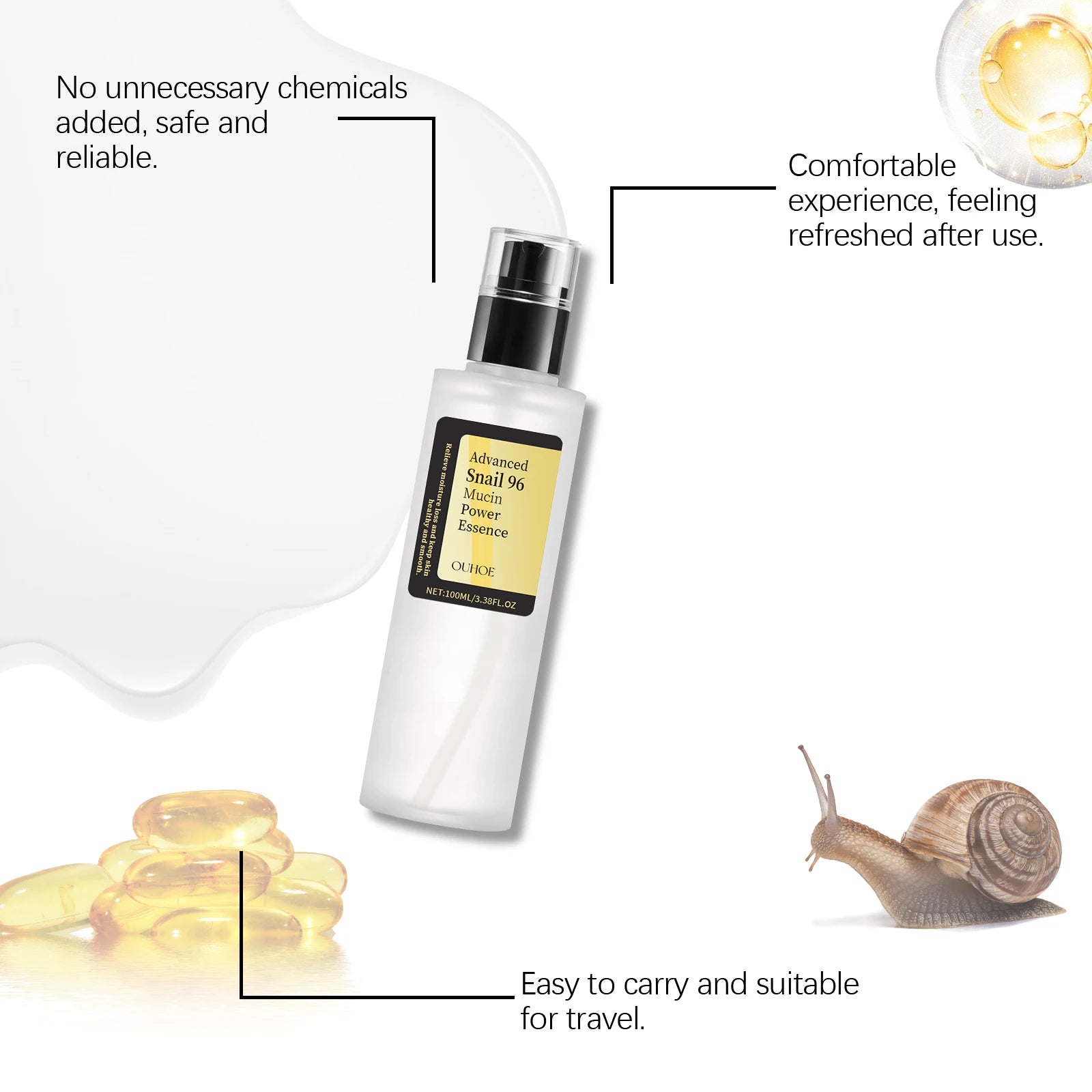 Advanced Snail Mucin Essence for Moisturizing and Firming - Smarsty
