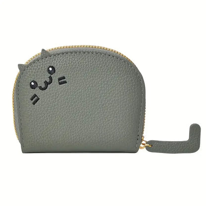 Cartoon Cat shaped design Wallet Women's Multi-card slots Holder Cute Fashion Faux Leather Coin Purse Creative ID Card Holder - Smarsty