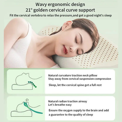 Natural Thai Latex Cervical Pillow for Comfortable Sleep - Smarsty