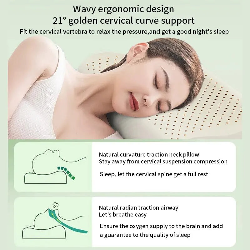 Natural Thai Latex Cervical Pillow for Comfortable Sleep - Smarsty