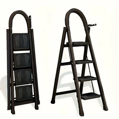4-step ladder set: multifunctional foldable lightweight, wide-thick sturdy, safe handle + wide non-slip steps, for home/outdoor/
