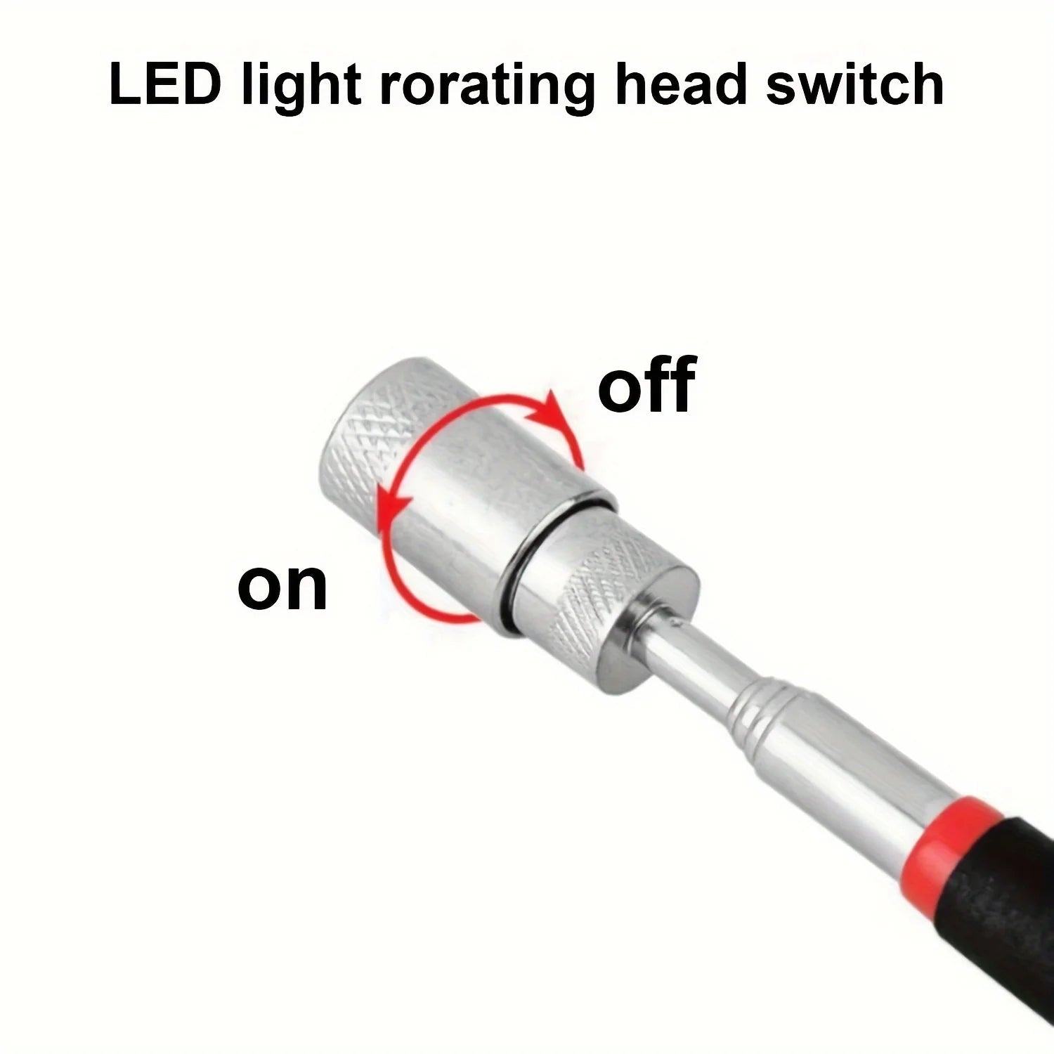 1pc Portable Magnetic Pick Up Tool Extendable Telescopic LED Torch Magnet Rod For Repairing Shop - Smarsty