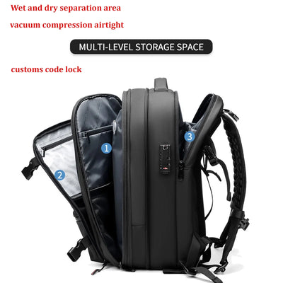 Men Travel Backpack vacuum compression 17 inch Laptop Backpack Business Large Capacity school Backpack Expanded Hiking backpack - Smarsty
