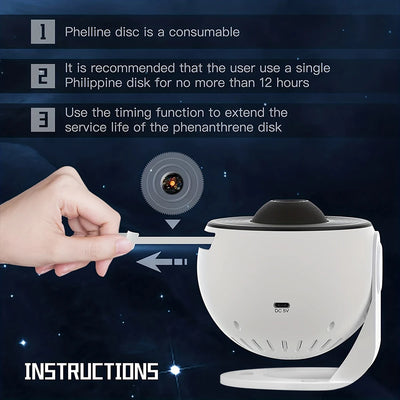13 In 1 Galaxy Ultral Star Projector HD Image Area LED Night Light, 13 Film Discs,360° Rotate 1/2h Timer for Kids&Adults Bedroom - Smarsty