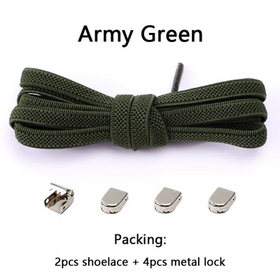 No Tie Shoe Laces Flat Elastic Shoelaces for Sneakers Tieless Shoelace Expand Shoestrings One Size Fits All Adult and Kids Shoes - Smarsty