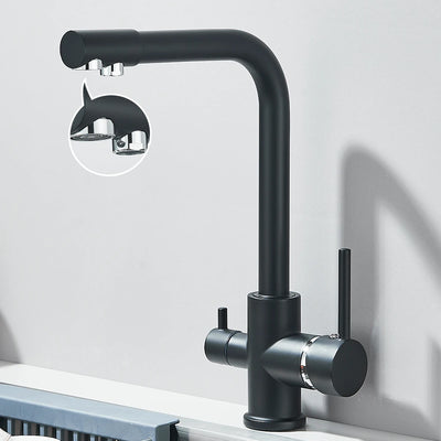 Black Grey Water Filter Kitchen Faucet with 360 Degree Rotation - Smarsty