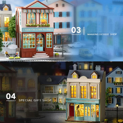 DIY Mini Wooden Doll House Assembly Building Model Pink Princess Villa Architecture Kit 3D Puzzle Dollhouse With Furniture Gifts by Smarsty