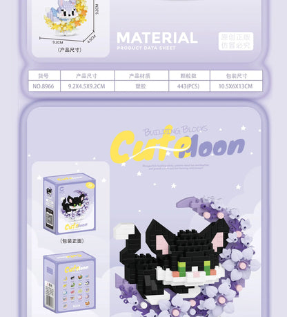 Mini Dog Cat panda raccoon Cute Pet Small Building Block Model Series Ornaments Children's Toy Christmas Birthday Gifts for Kids by Smarsty