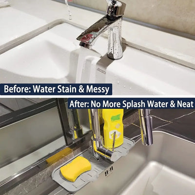 Kitchen Gadgets Silicone Faucet Absorbent Pad Shelf Sink Splash Catcher Countertop Protective Mat Bathroom Drain Mat Acceesories by Smarsty