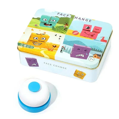 Cube Face Changing Building Blocks Board Game Wood Puzzle Montessori Expression Wooden Blocos for Children Battle Table Game by Smarsty