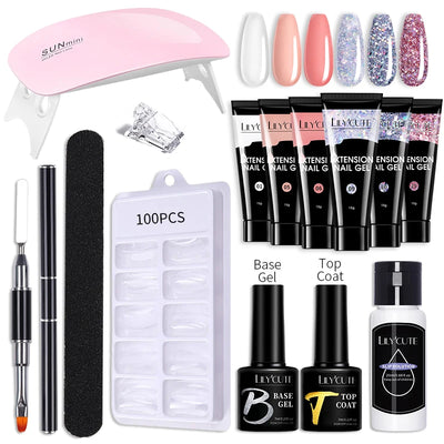 LILYCUTE Nail Gel Set with 6W LED Lamp for Quick Manicure - Smarsty