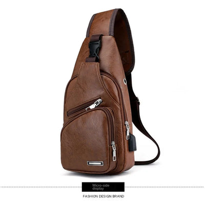 Mens USB Chest Bag With Portable Charging Crossbody - Smarsty