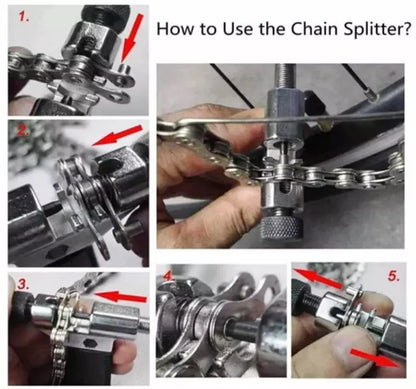 9PCS Bike Repair Tool Kit Crank Chain Cutter Extractor Freewheel Puller Crank Puller Spoke Wrench Complete Bike Maintenance Kits