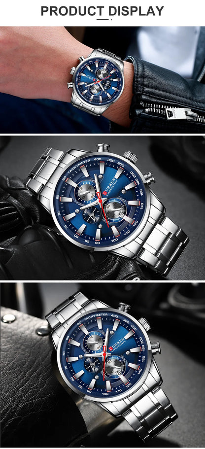 Luxury CURREN Quartz Men’s Watch Waterproof Sport Chronograph - Smarsty