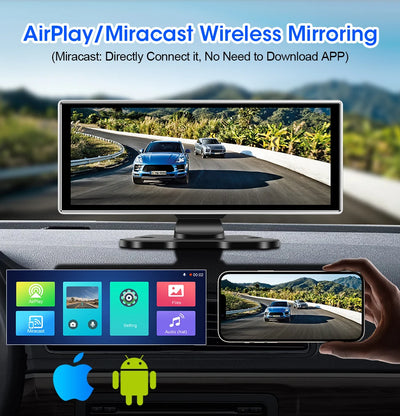 4K Dash Cam Dual Lens Car DVR With Wireless CarPlay - Smarsty