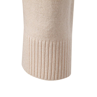New Men's Long Sleeve Pullover Solid Color Half Zipper Sweaters V-neck Knitted Sweater Men Oversized Breathable Streetwear - Smarsty