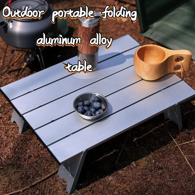 Outdoor Portable Aluminum Alloy Table, Ultra Light Folding Leisure Table, Tent Camping Table, Barbecue Table, Wild Dining Table by Smarsty