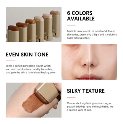 Skin Tint Foundation Stick Eraser Concealer Foundation Stick Serum Boosted Smooth Plumper Hight Coverage Travel Bronze Foundatio