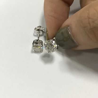 Moissanite Studs 0.5 To 2Ct Sterling Silver Screw Back - Smarsty