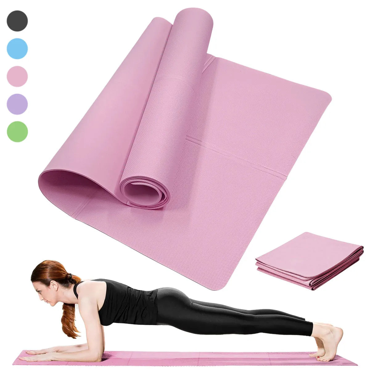 Yoga Mat Pilates Fitness Mat 3/4/6mm Thicknes Non Slip Yoga Cushion Travel Fitness Exercise Pad for Women Home Gym Floor Workout - Smarsty