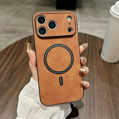 For Magsafe Leather Shockproof Phone Cases For iPhone 17 16 15 14 13 12 11 Pro Max 16e Plus Air Magnetic Wireless Charge Cover - Smarsty