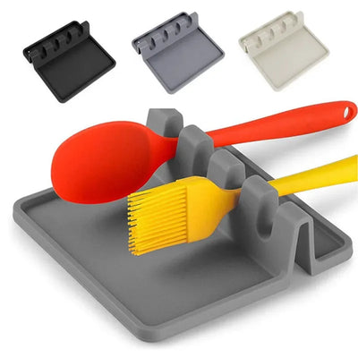 Silicone Tableware Drying Kitchen Utensil Rack Rest Holders Fork Spatula Multifunctional Shelf Organizer Non-Slip Storage Pad by Smarsty